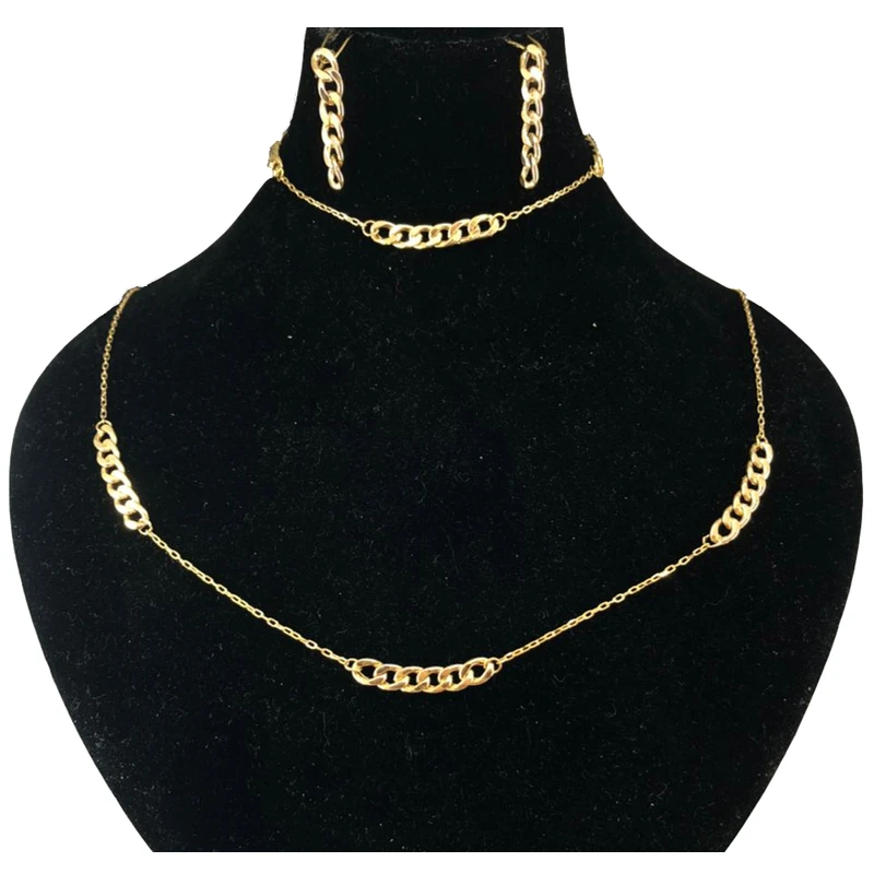 نیم ست طلا 18 عیار زنانه کارتیه 3 تیکه دوست خوب مدل DK1025