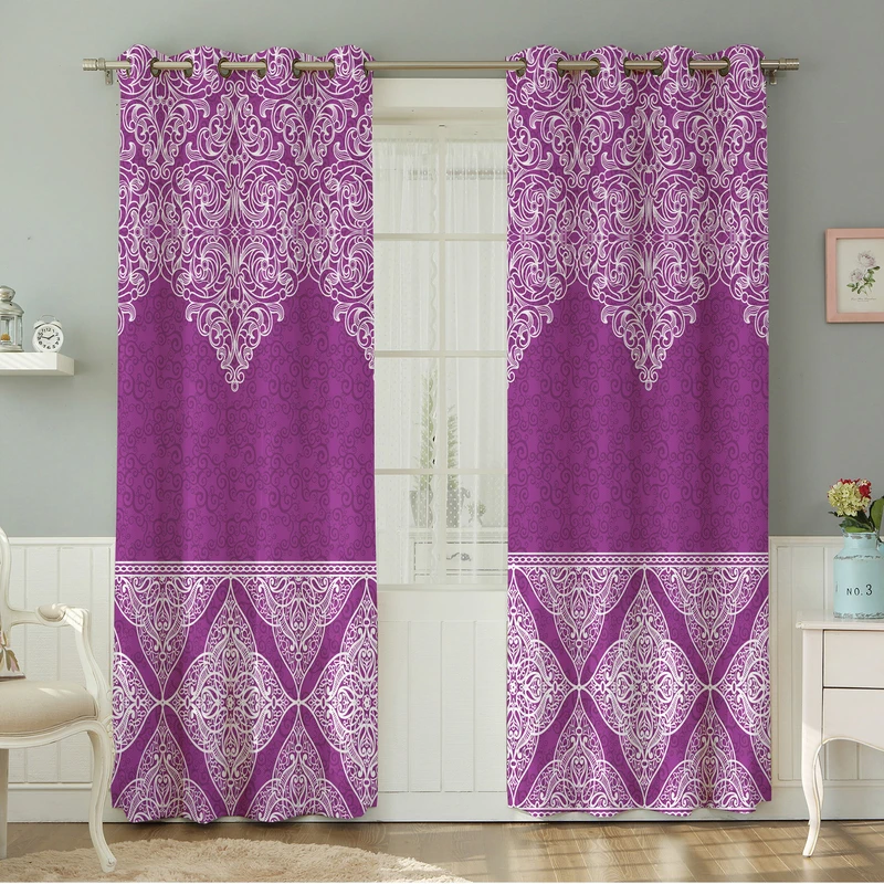 پرده نیروانا طرح سنتی مدل هازان کد 8999 سایز 140×280 سانتی متر