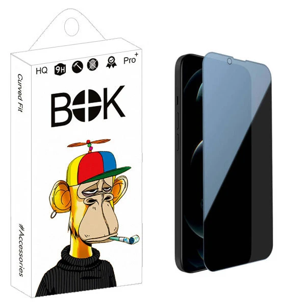 محافظ صفحه نمایش حریم شخصی بوک مدل PR+ مناسب برای گوشی موبایل اپل IPHONE 13/13PRO