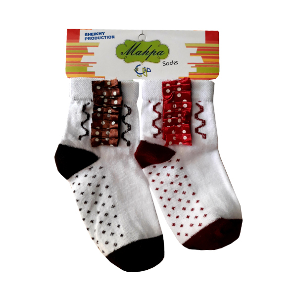 جوراب دخترانه مهپا مدل پلیسه دار مجموعه 2 عددی