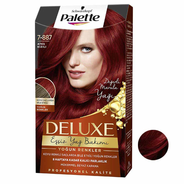 کیت رنگ مو پلت سری DELUXE شماره 887-7 حجم 50 میلی لیتر رنگ ماهگونی 
