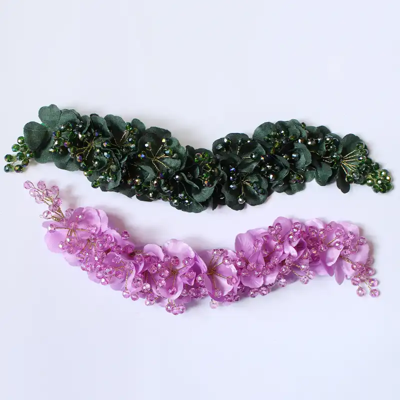 ریسه مو زنانه مدل گلدار کریستالی 002