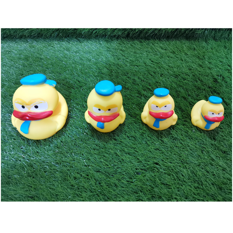 عروسک حمام طرح اردک کلاه دار مدل FUNNY WATER SET مجموعه 4 عددی