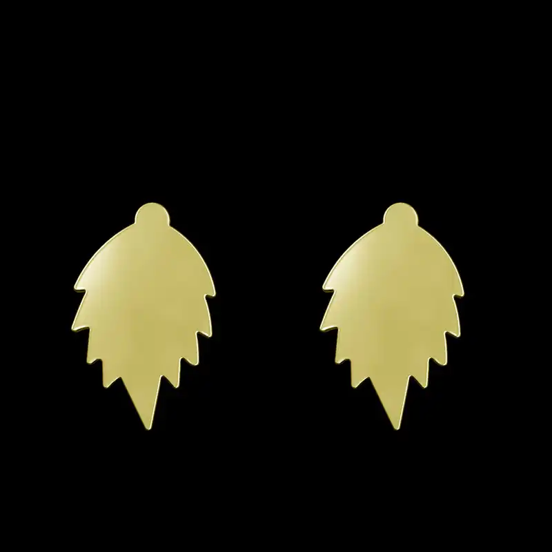 گوشواره طلا 18 عیار زنانه مدوپد مدل برگ کد GA1-14964