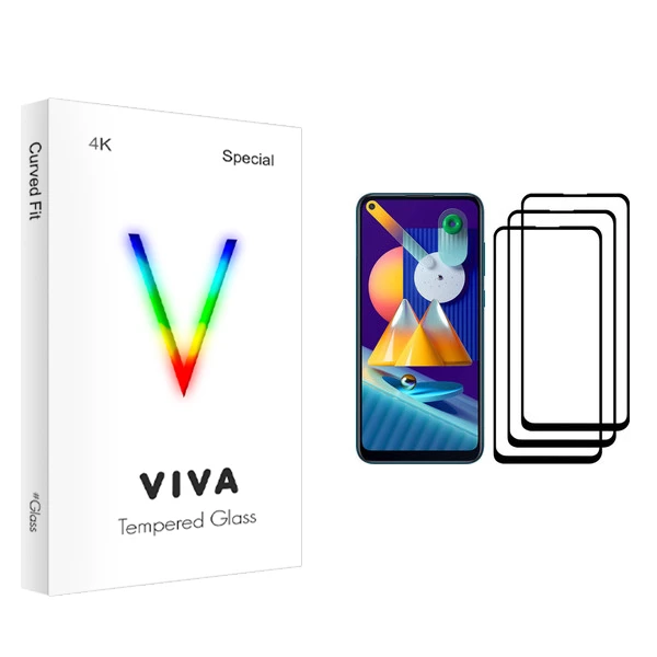 محافظ صفحه نمایش ویوا مدل 4K مناسب برای گوشی موبایل سامسونگ Galaxy M11 بسته سه عددی