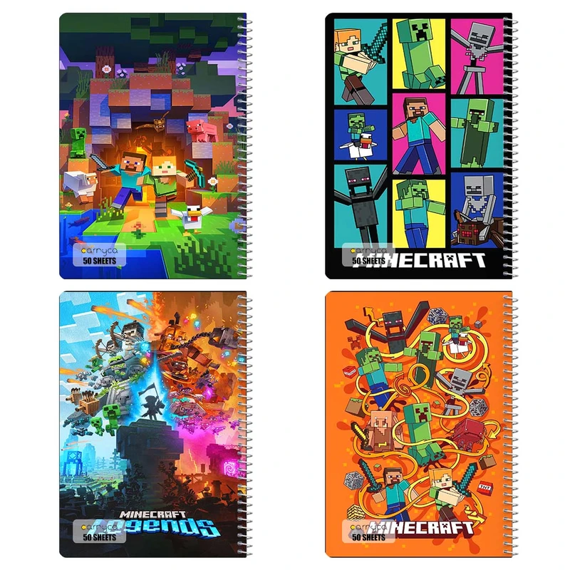 دفتر نقاشي 50 برگ کارنيکا طرح ماین‌کرفت Minecraft کد 30434 مجموعه 4 عددی