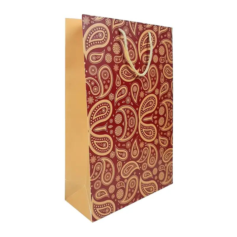 ساک هدیه مدل گلاسه طرح ترمه کد G130-33.10.23