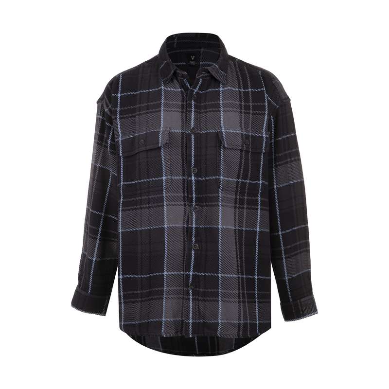 پیراهن آستین بلند مردانه هفت مدل 75465 رنگ طوسی