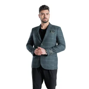 کت تک مردانه مدل چهارخانه فاستونی 3-1