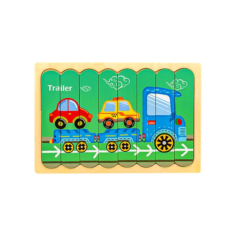 پازل آموزشی مدل دو وجهی طرح Trailer & Excavator