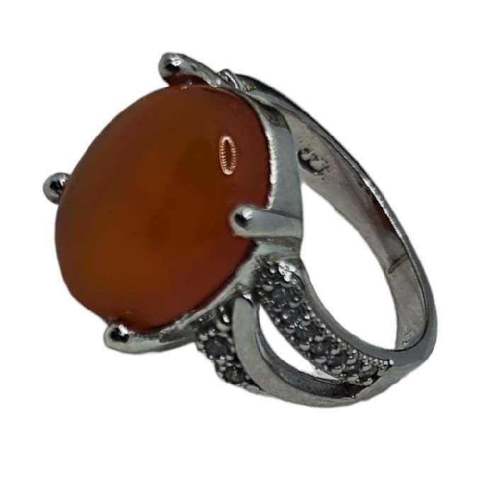 انگشتر نقره زنانه نقره جات بافندگان مدل عقیق یمانی کد 33 انگشتر نقره زنانه نقره جات بافندگان مدل عقیق یمانی کد 33