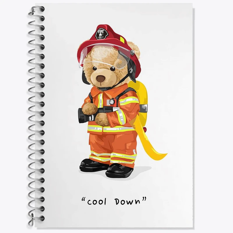 دفتر زبان 50 برگ خندالو مدل دو خط طرح تدی Teddy کد 26169