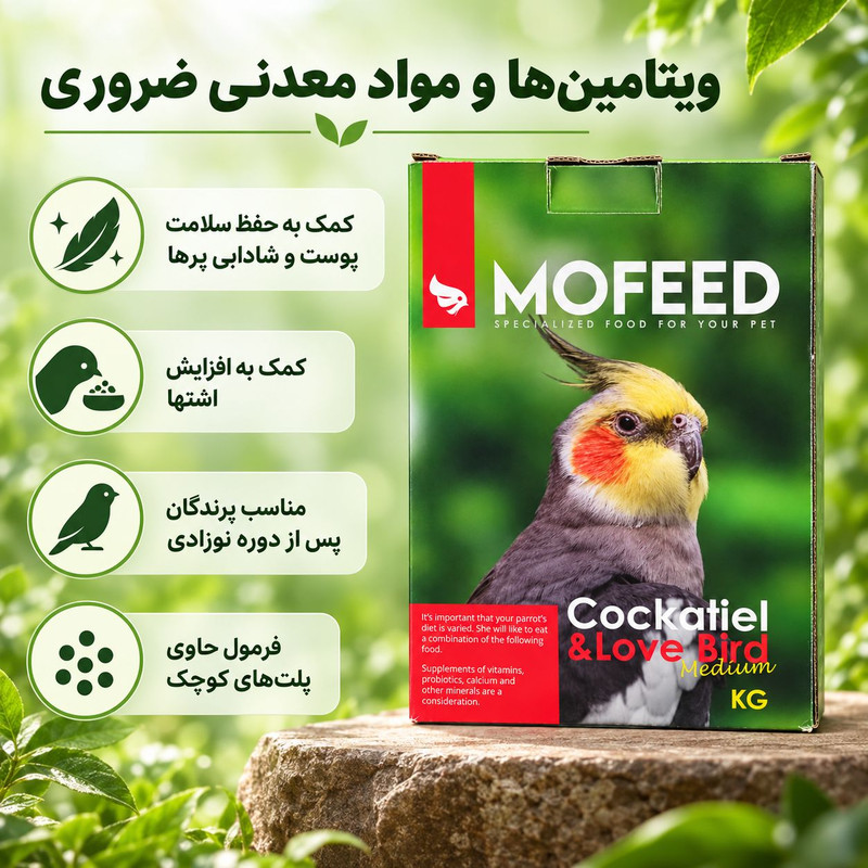 غذای عروس هلندی و مرغ عشق مفید مدل Medium طعم مخلوط وزن 1 کیلوگرم