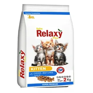 غذای خشک گربه نابالغ ریلکسی مدل KITTEN طعم مرغ و گوشت گاو وزن 2 کیلوگرم
