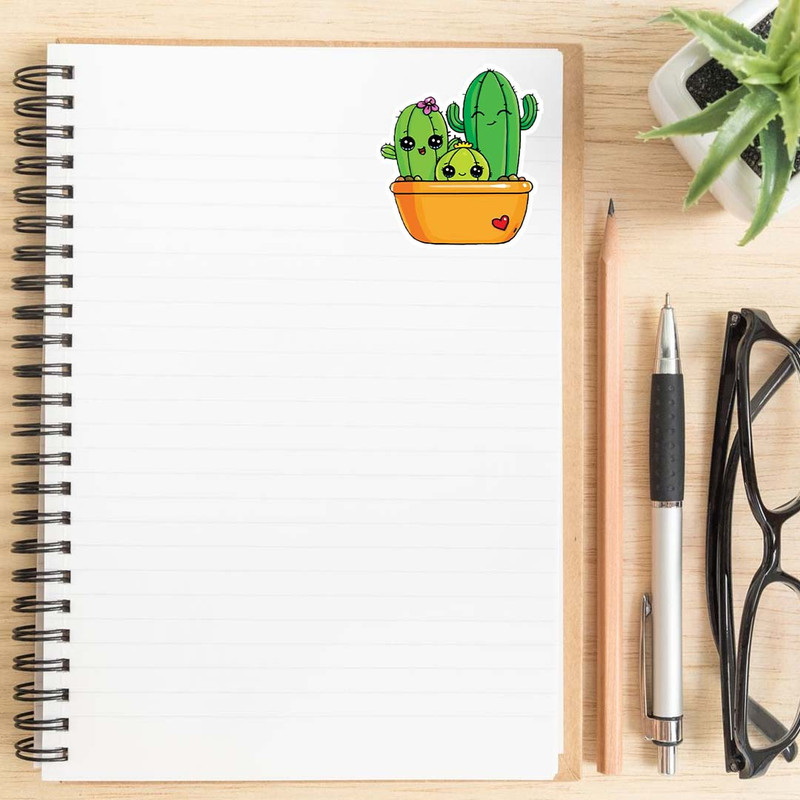 استیکر لپ تاپ کارنیکا طرح کاکتوس مدل Cactus-2222039  مجموعه 2 عددی 3