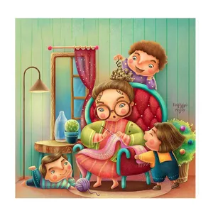 تابلو کودک و نوزاد طرح مادر بزرگ شالگردن بافت کد wkt195