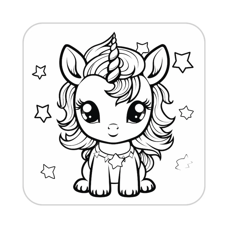 زیر لیوانی کاکتی طرح اسب تک شاخ و یونیکورن مدل mp29388