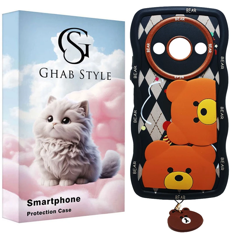 کاور قاب استایل مدل bear مناسب برای گوشی موبایل شیائومی Redmi A3 2024 / Redmi A3X به همراه بندآویز