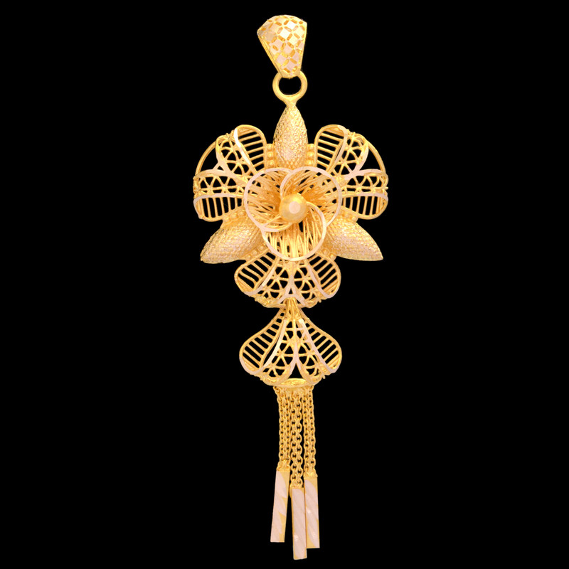 آویز گردنبند طلا 18 عیار زنانه طلای مستجابی طرح گل کد 4008