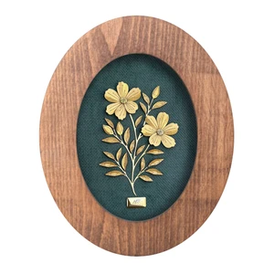 تابلو طلا کوب مارک گلد طرح میخک سری زمرد twz030