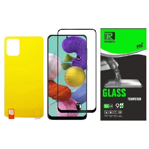 محافظ صفحه نمایش روبیکس مدل FL-A51 مناسب برای گوشی موبایل سامسونگ Galaxy A51 به همراه محافظ پشت گوشی
