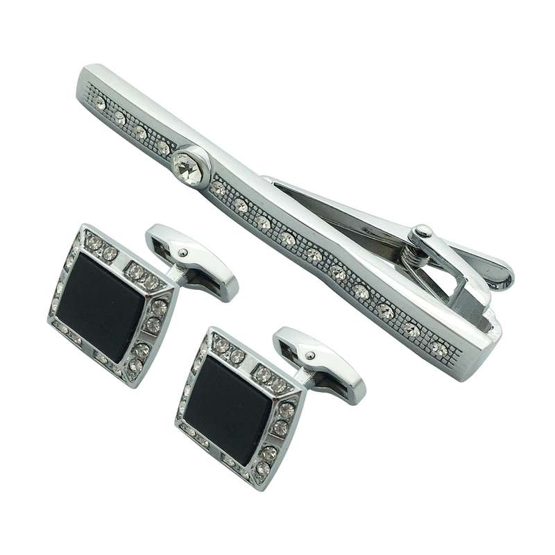 ست دکمه سردست و گیره کراوات مردانه کد 411