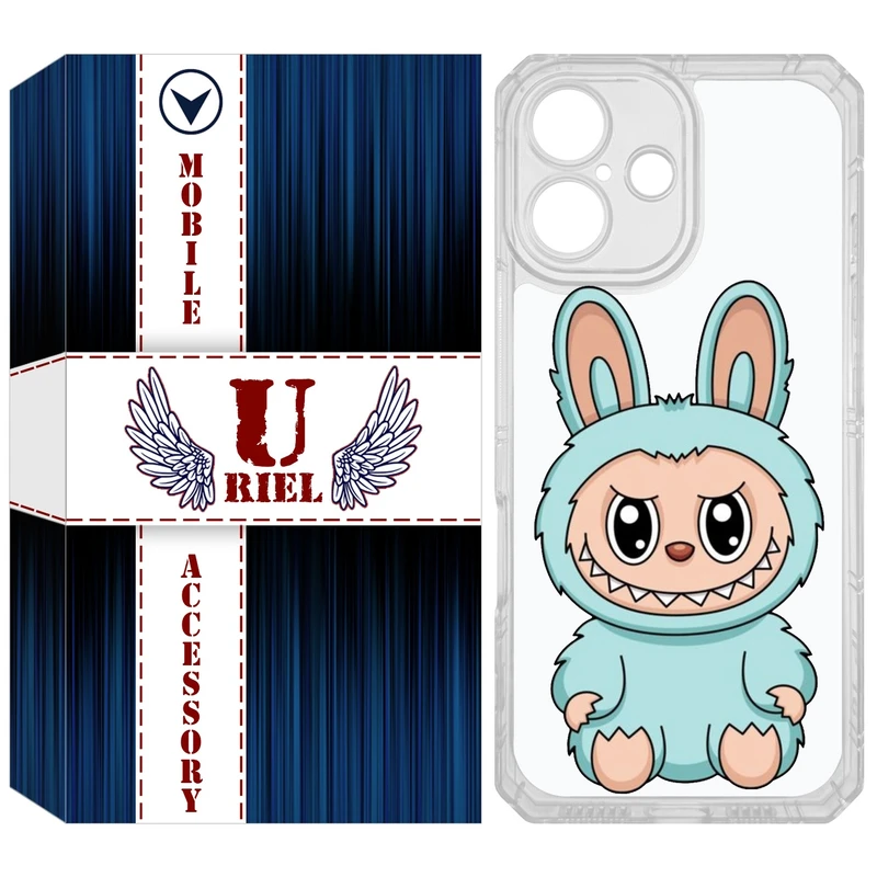 کاور یوریل مدل Clear کد 144 طرح لبوبو Labubu مناسب برای گوشی موبایل اپل iPhone 16