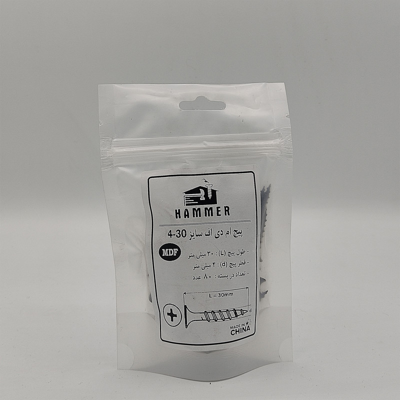 پیچ ام دی اف هامر مدل 4x30mm بسته 80 عددی