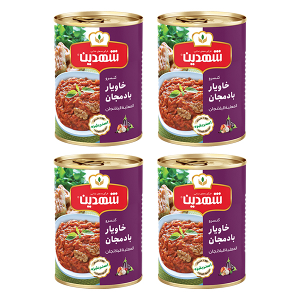 کنسرو خوراک بادمجان شهدین - 370 گرم بسته 4 عددی