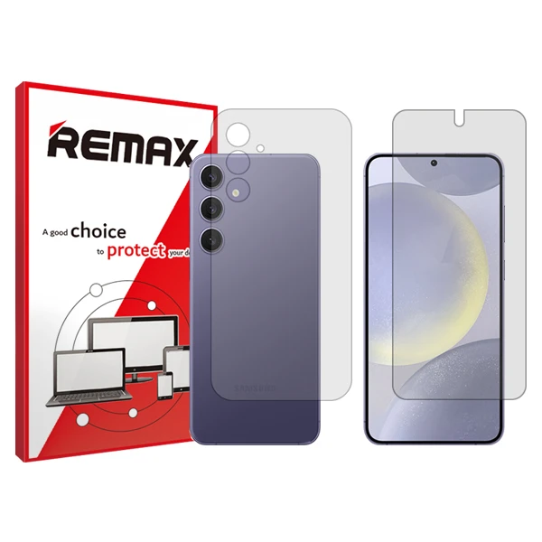 محافظ صفحه نمایش شفاف ریمکس مدل HyGEl مناسب برای گوشی موبایل سامسونگ + Galaxy S24  به همراه محافظ پشت گوشی