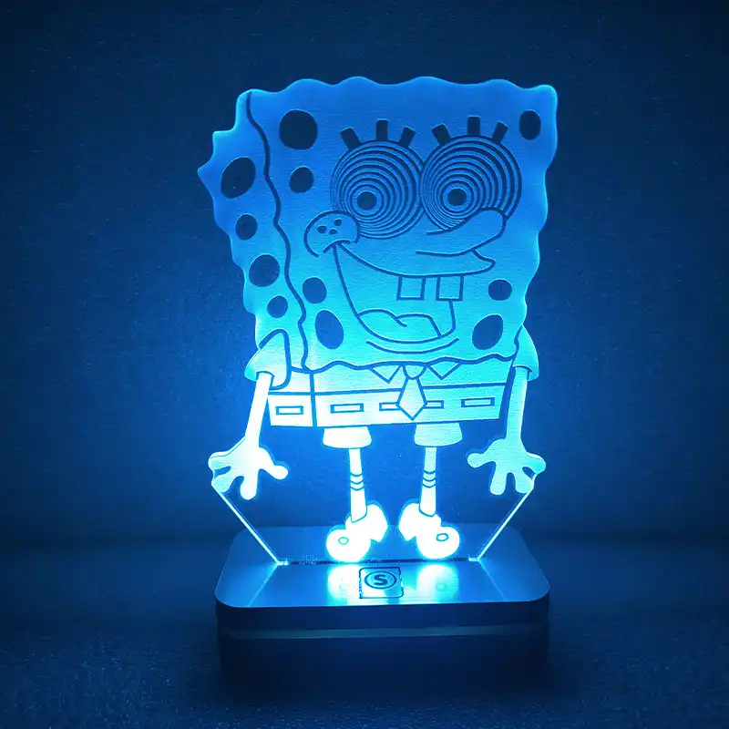 چراغ خواب طرح کارتون باب اسفنجی مدل هفت رنگ