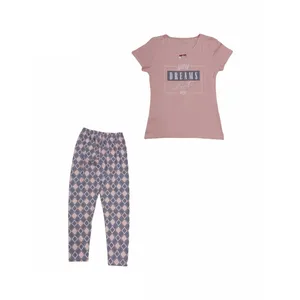 ست تی شرت آستین کوتاه و شلوار زنانه مدل 88