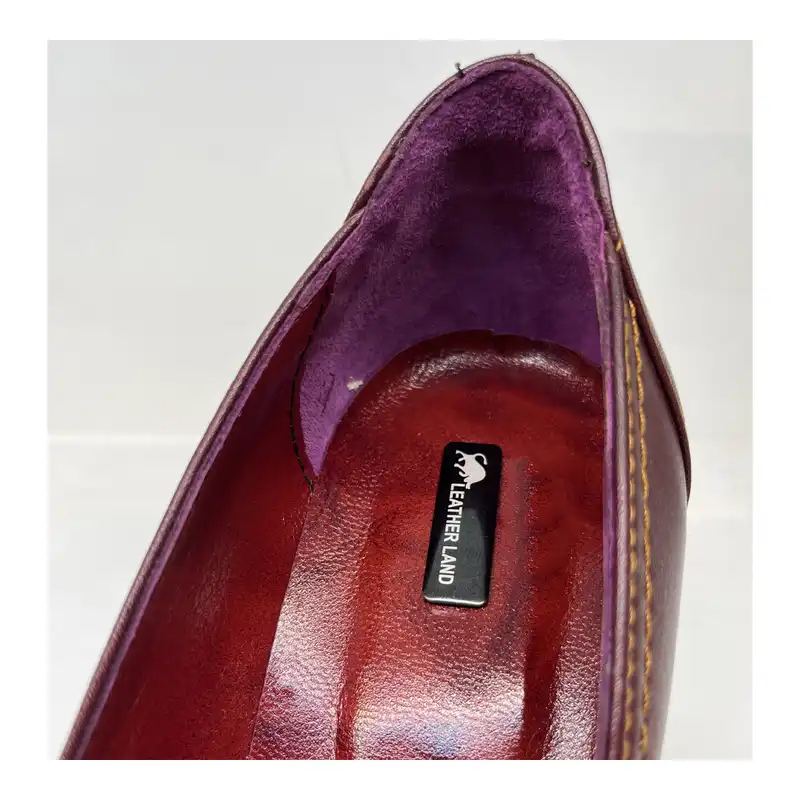 کفش زنانه سرزمین چرم کد 1236 رنگ زرشکی