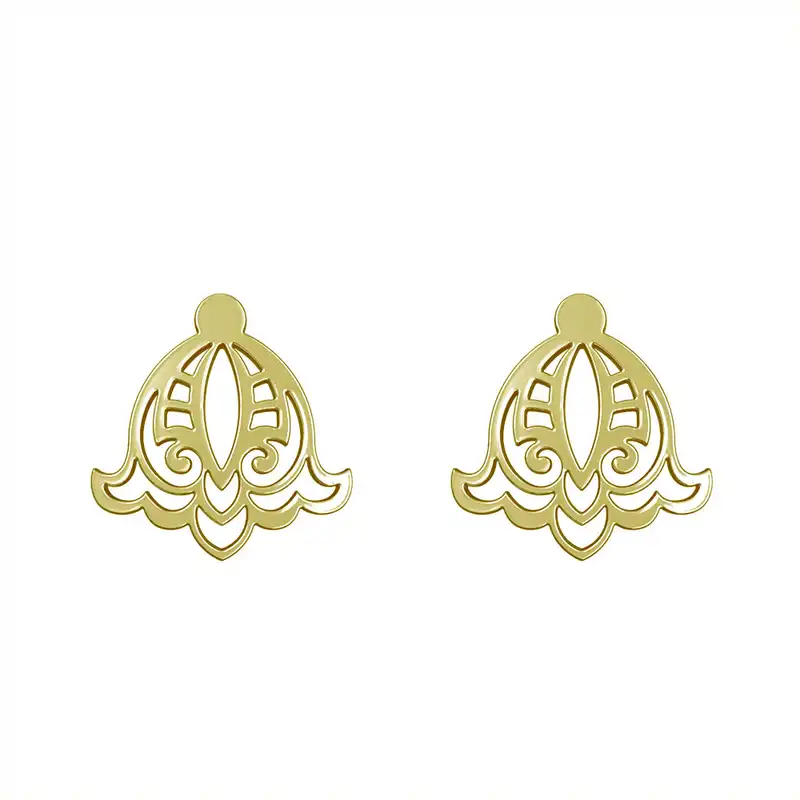 گوشواره طلا 18 عیار زنانه مدوپد مدل هندسی کد GA1-15237