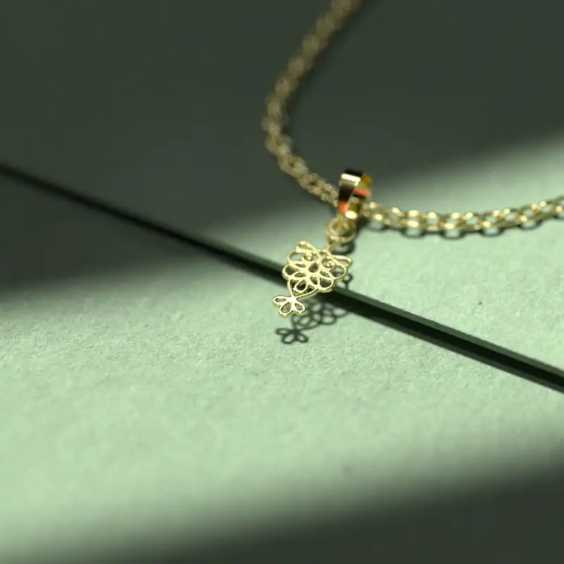 گردنبند طلا 18 عیار زنانه مدوپد مدل هندسی کد HH2-1-1103