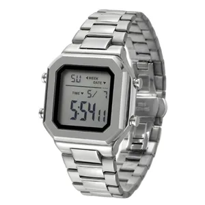 ساعت مچی دیجیتال مردانه مدل اسپرت بند استیل کرنوگراف ضد آب استخری کد ۲