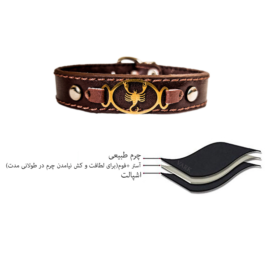 دستبند چرم وارک طرح نماد ماه آبان مدل برسام کد rb242