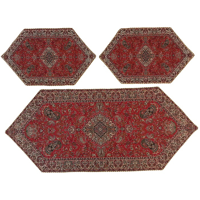 ست 3 تکه رومیزی ترمه کد TRSETE26