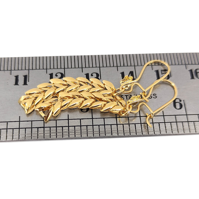 گوشواره طلا 18 عیار دخترانه طلا و جواهرسازی افرا مدل لیزری گندمی کد 160160152 گوشواره طلا 18 عیار دخترانه طلا و جواهرسازی افرا مدل لیزری گندمی کد 160160152