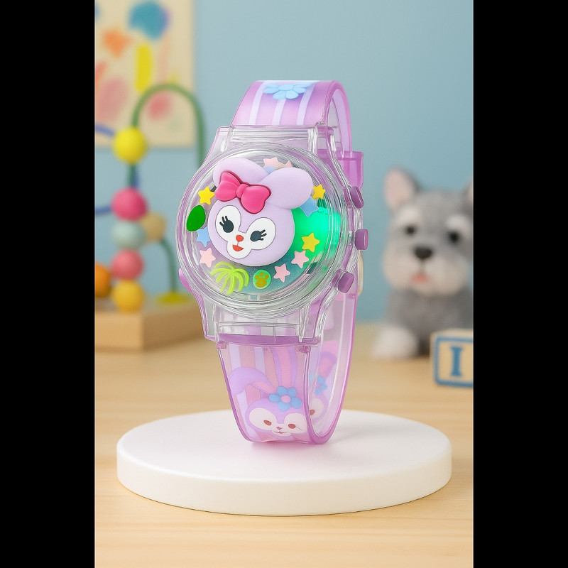 ساعت مچی دیجیتال بچگانه مدل اسپرت بند سیلیکونی اسپینری طرح خرگوش استلا کد s