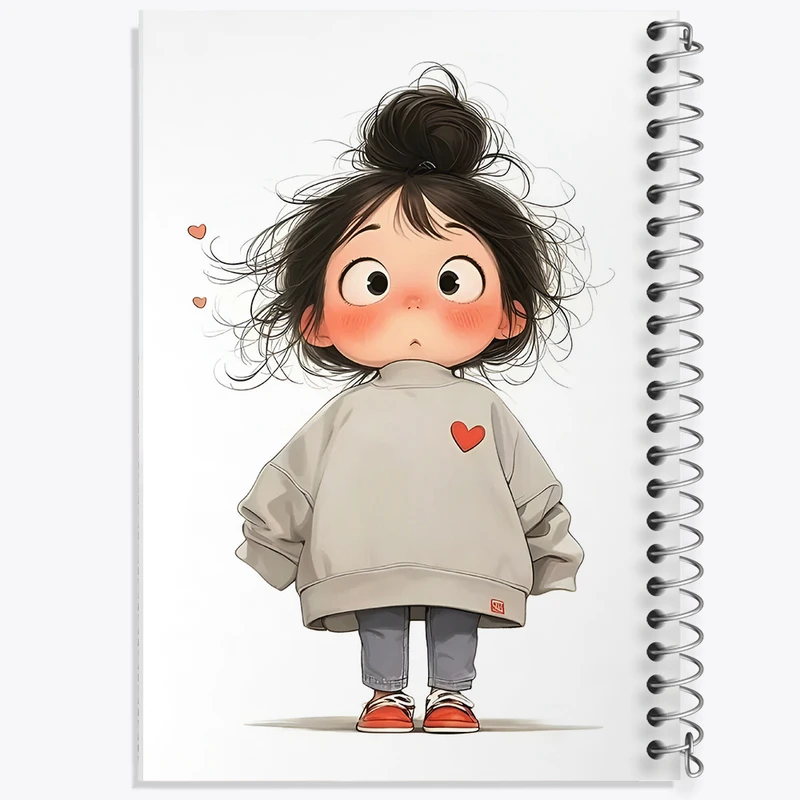 دفتر شطرنجی 50 برگ خندالو طرح دخترانه کیوت کد N3858