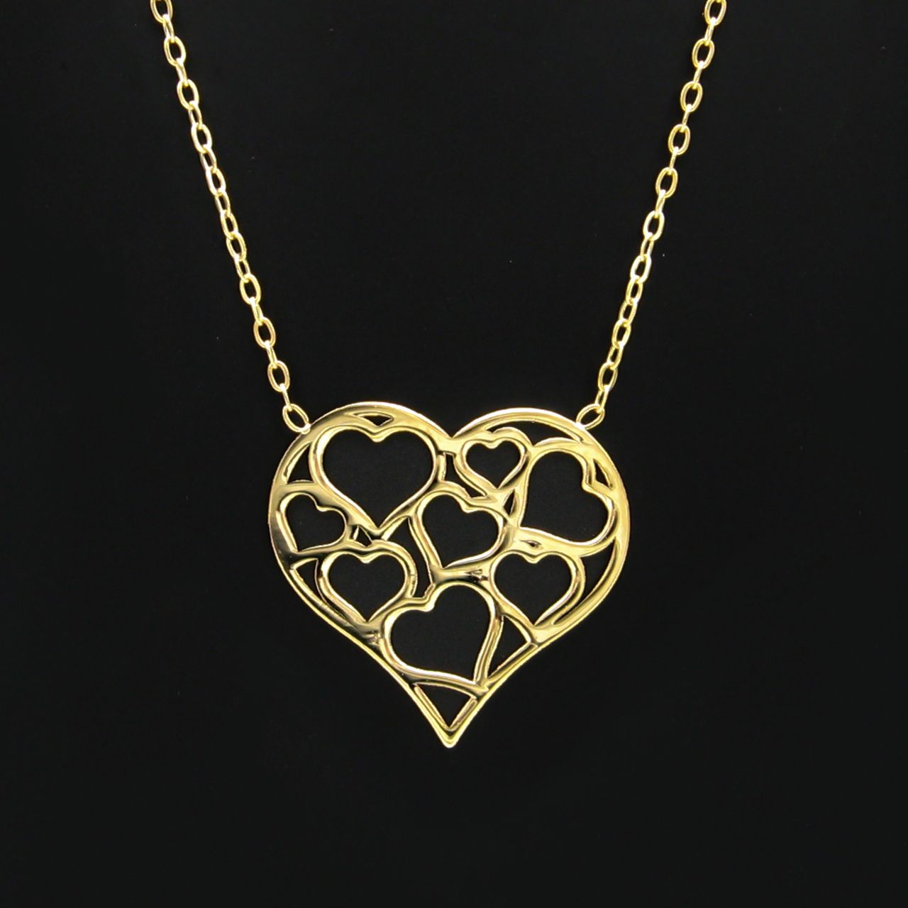 گردنبند طلا 18 عیار زنانه کاپانی طرح قلب کد KN009 -  - 1