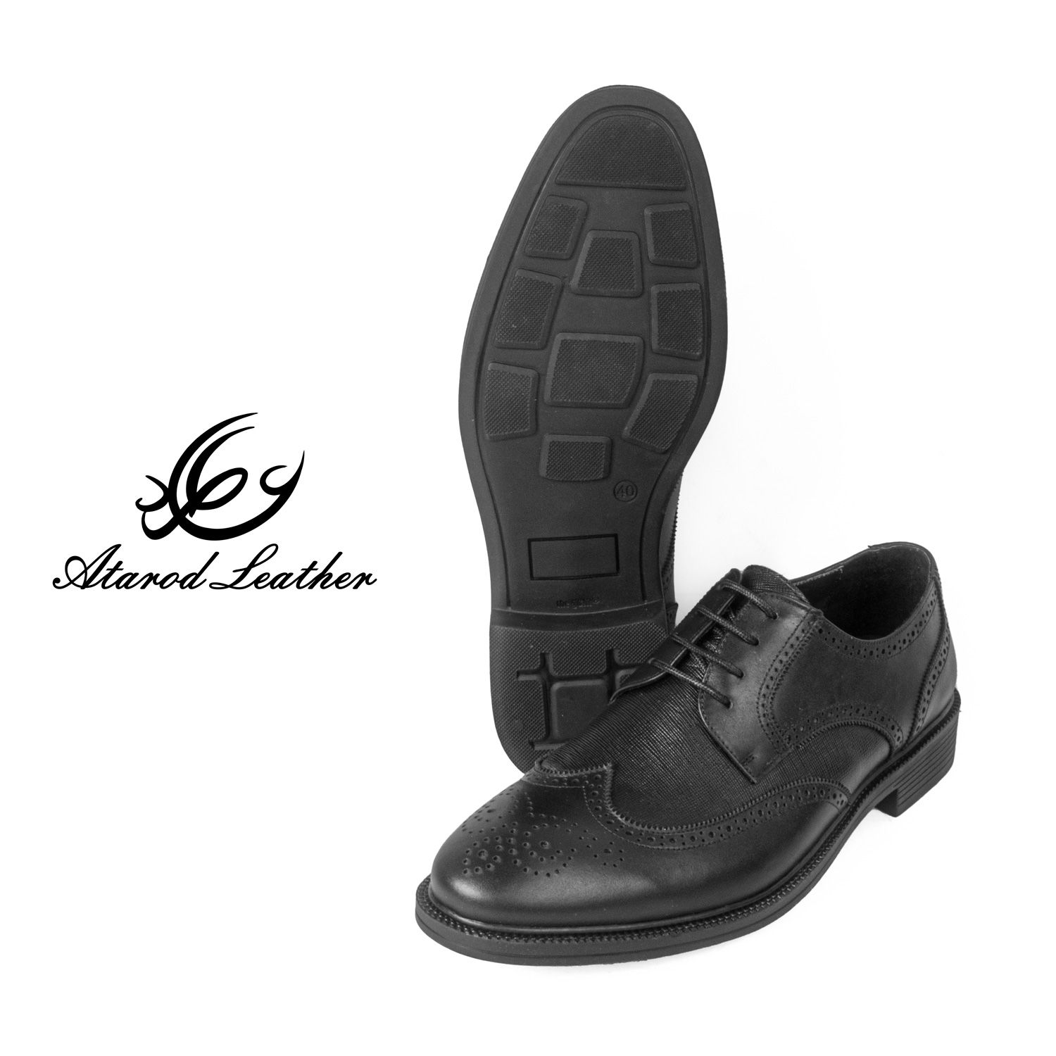 کفش مردانه چرم عطارد مدل چرم طبیعی کد SH222 -  - 11