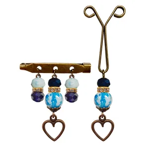 ست گیره روسری و سنجاق سینه زنانه مدل PM SE78