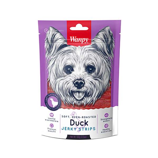 تشویقی سگ ونپی مدل Duck Jerky Strips وزن 100 گرم تشویقی سگ ونپی مدل Duck Jerky Strips وزن 100 گرم