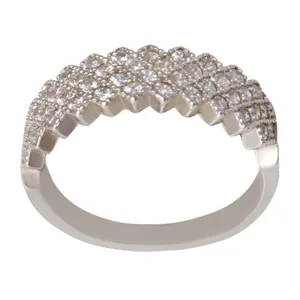 انگشتر نقره زنانه بازرگانی میلادی مدل آبکاری رادیوم کد AWR_889