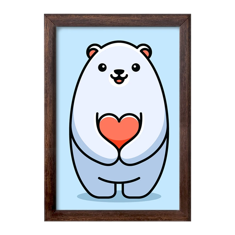 تابلو خندالو طرح حیوانات بامزه خرس قطبی کد 28209