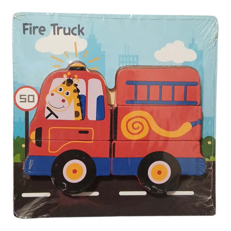 پازل آموزشی مدل برجسته طرح fire truck