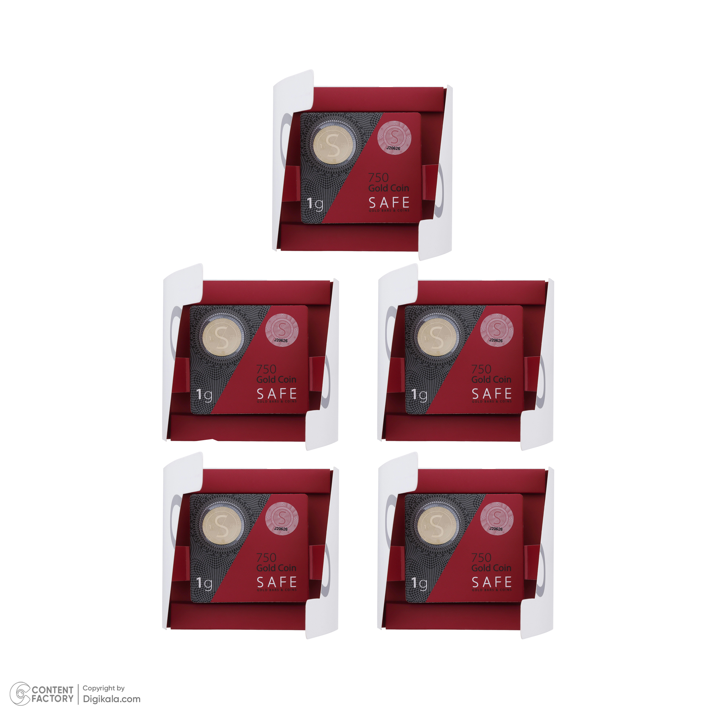 شمش طلای 18 عیار طلای سیف مدل H5 بسته 5عددی