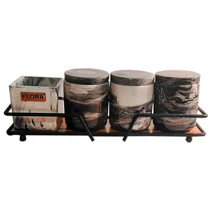 جا ادویه 4 پارچه مدل Flora